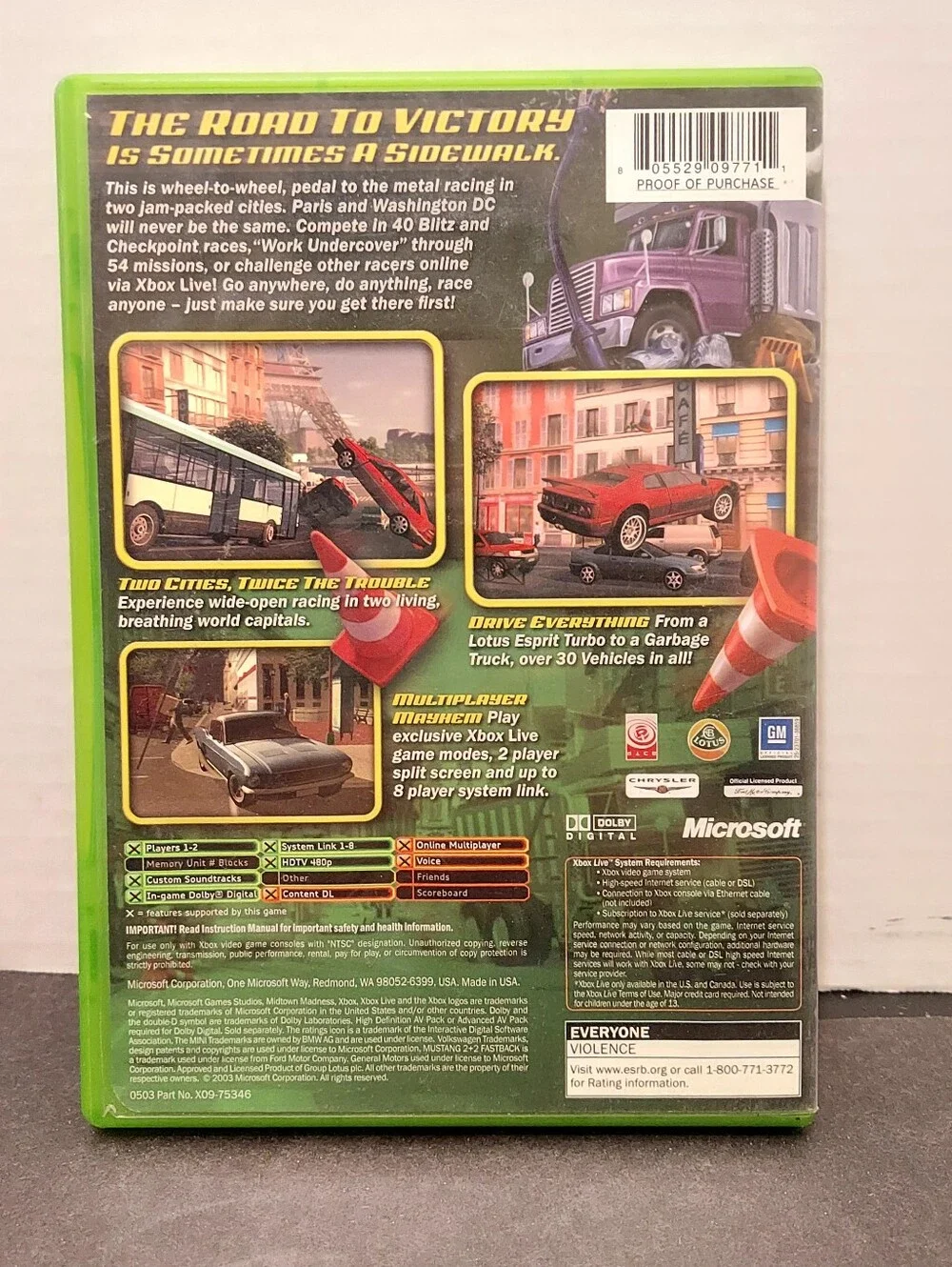 Midtown Madness 3 for Xbox Original Midtown Madness 3 Xbox Complete with manual